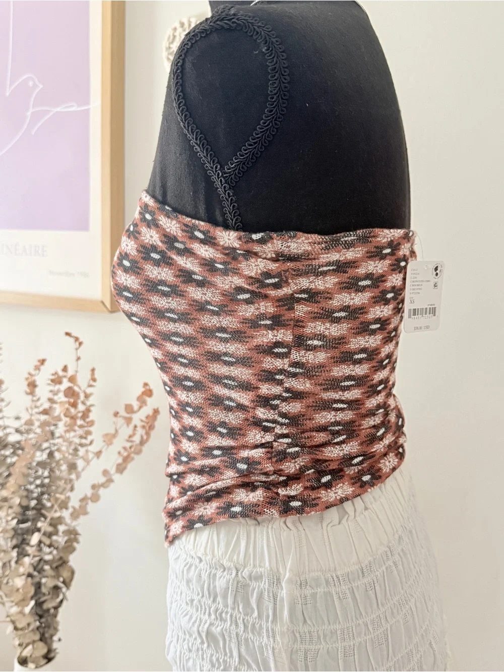 New with Tags Free People Patterned Tube Top Size XS